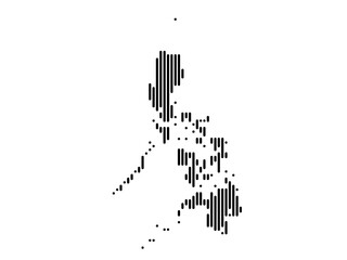 Vertical Lines Vector Map of Philippines Medium