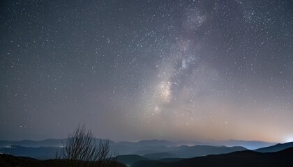 Fototapeta premium Night Gray Sky Background with Stars Galaxy and Space Dust
