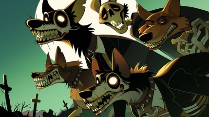 halloween background with dogs