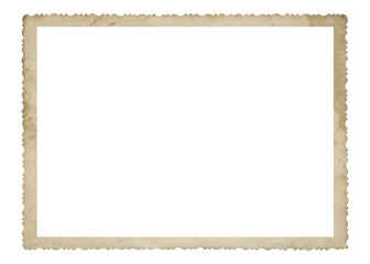Old photo frame isolated. Retro vignette photo paper texture.	