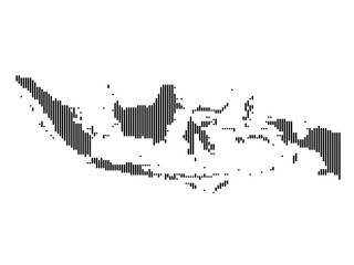 Vertical Lines Vector Map of Indonesia Large