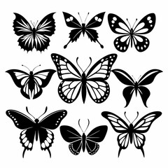 set of butterflies
