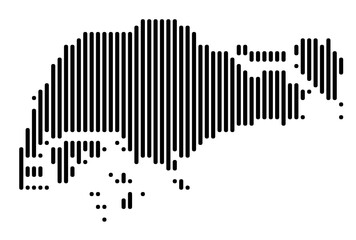 Vertical Lines Vector Map of Singapore Small