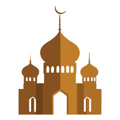 Simple brown mosque icon illustration