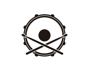 Drum icon in flat circle isolated on white background illustration for web