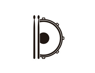 Drum icon in flat circle isolated on white background illustration for web