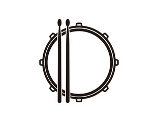 Drum icon in flat circle isolated on white background illustration for web