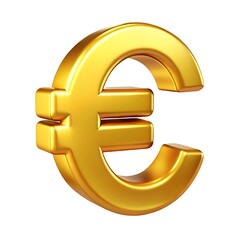 Obraz premium 3d golden euro symbol isolated on white background