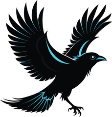 Obraz premium Elegant bird in flight silhouette design