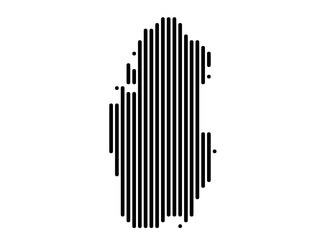 Vertical Lines Vector Map of Qatar Small
