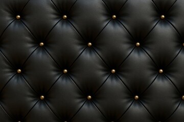 Fototapeta premium Elegant Black Leather Upholstery Texture Background Luxury Design Pattern Premium Quality Buttoned Tufted Fabric Material Rich Dark Decorative Surface Seamless High Resolution Image Graphic Resource 