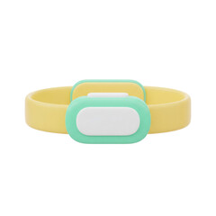 3D smart fitness band with yellow strap and mint tracker