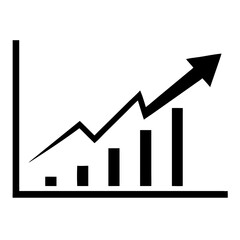 Growth chart shows positive trend upward. Financial chart demonstrates increasing profits and revenue growth.  Business graph indicates strong market performance and upward trajectory.
