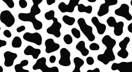 Abstract cow print seamless pattern black and white