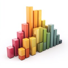 Fototapeta premium Vibrant Colorful Blocks Charting Growth Data Visualization for Business Success