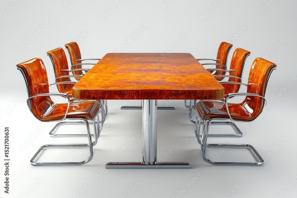 Poster elegant conference table set in a professional environment ready for important meetings and discussi