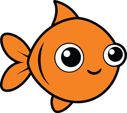 goldfish  head icon clipart vector on transparent background