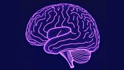 Purple Brain Luminous Art Image