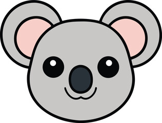 koala head icon clipart vector on transparent background
