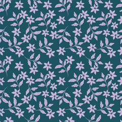 Abstract seamless floral pattern. Spring Trendy flowers print, Plant background, design for fabric, cloth design, covers, wallpapers, print, scrapbooking.