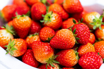 strawberries on sale at the market