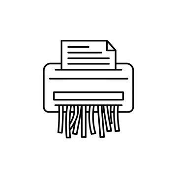 recommend clip art: Paper Shredder Icon Black Line Art Machine Top Outline Showcasing Paper Feeding For Document Destruction Symbol