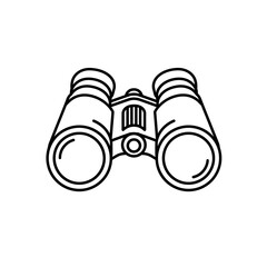 Simple Viewing Tool Outline Symbol Thin Line Style Vector Featuring Two Lenses For Search Or Exploration Element