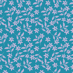 Abstract seamless floral pattern. Spring Trendy flowers print, Plant background, design for fabric, cloth design, covers, wallpapers, print, scrapbooking.