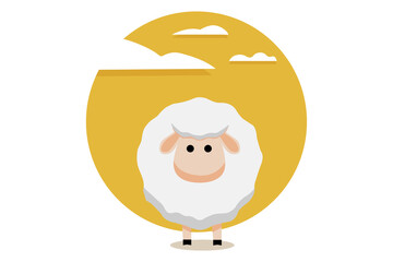 cartoon character sheep vector – Flat Islamic Sacrifice Elements with Sheep