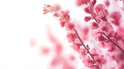 Obraz premium Delicate pink blossoms against a soft, bright background.