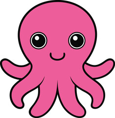 Obraz premium octopus icon clipart vector on transparent background 