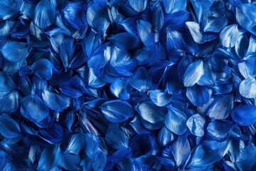 Blue flower petals, Bright blue flower petals spread out, emphasizing their vivid color and fine details in a serene garden setting