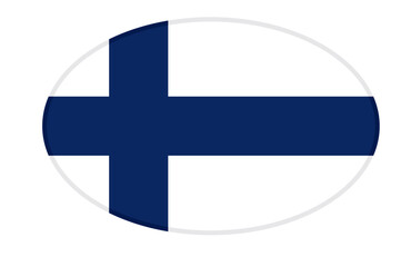 Obraz premium Finland flag ellipse shaped. vector 