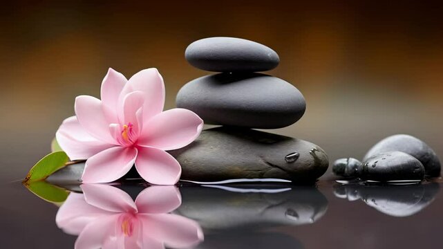 pyramid or tower of stones on the river bank, zen, harmony, chedo, water, rocks, lake, spa, relaxation, nature, tranquility, beauty, balance, landscape, minerals, shape, structure, religious, flower