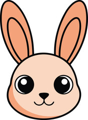 Fototapeta premium rabbit head icon clipart vector on transparent background 