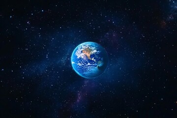 Obraz premium Colorful Globe Art on Dark Cosmic Background With Golden Accents.