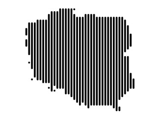 Vertical Lines Vector Map of Poland Small