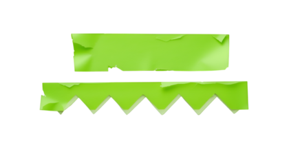 Green ripped paper texture background design element for graphic art on transparent background