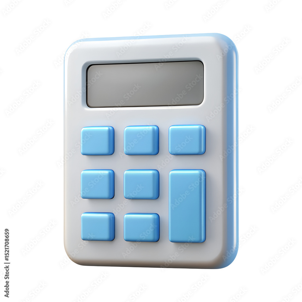 Poster 3d calculator icon isolated on transparent background
