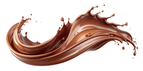 melted chocolate dripping on transparent background
