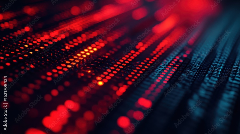 Leinwandbilder bright red circle on a textured black surface illuminated in dynamic light, creating an eye-catching