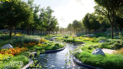 Scientifically informed visualization of green infrastructure projects in urban environments incorporating biodiversity corridors and ecosystem services