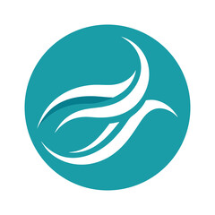 Obraz premium Wind Icon with Curved Strokes Illustration