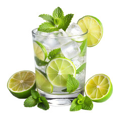 mojito cocktail isolated on white