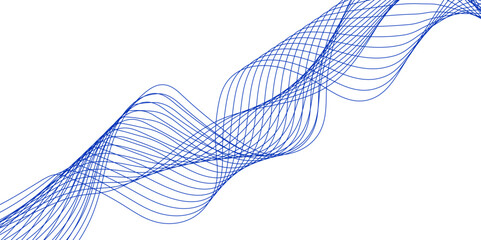 Fototapeta premium Abstract blue background with a glowing abstract waves. Abstract wave element for design. Digital frequency track equalizer, Futuristic background design. Long exposure, Light painting photography.