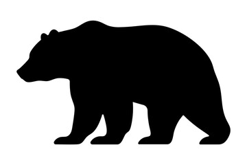 Bear walking profile silhouette illustration