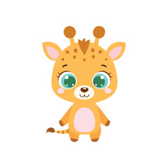 Adorable baby giraffe cartoon illustration cute animal