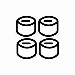 sushi rolls food icon vector sign