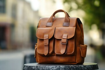 Classic multi pocket backpacks, A classic multi-pocket backpack featuring various compartments for organized storage and a durable design for everyday use