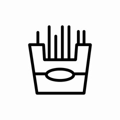 French fries fast food icon vector sign